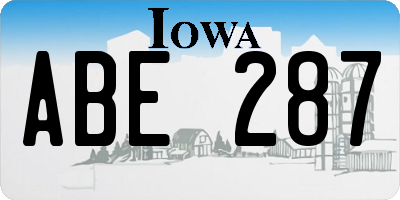 IA license plate ABE287