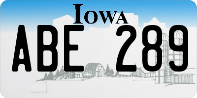 IA license plate ABE289