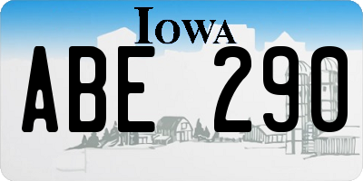 IA license plate ABE290