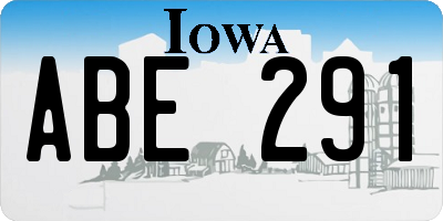 IA license plate ABE291