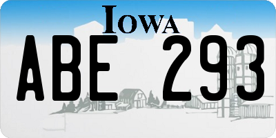 IA license plate ABE293
