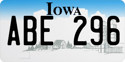 IA license plate ABE296