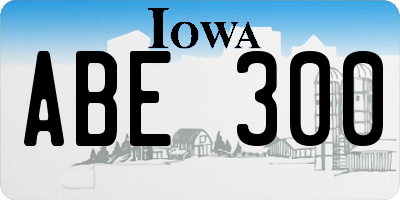 IA license plate ABE300