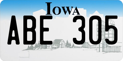 IA license plate ABE305