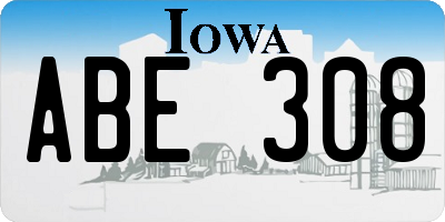 IA license plate ABE308