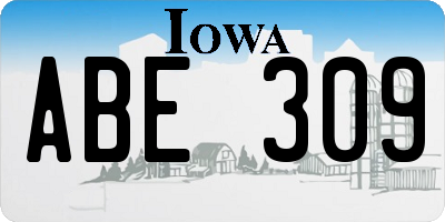 IA license plate ABE309