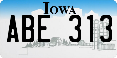 IA license plate ABE313