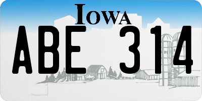 IA license plate ABE314