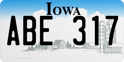 IA license plate ABE317