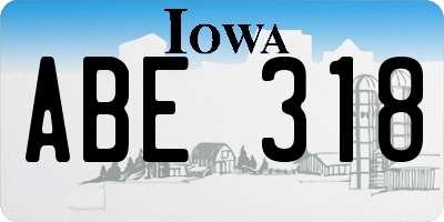 IA license plate ABE318