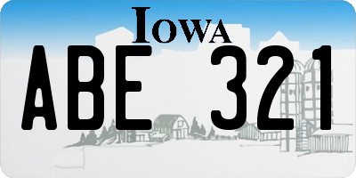 IA license plate ABE321