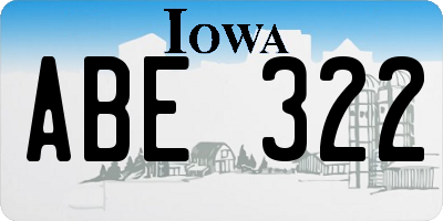 IA license plate ABE322