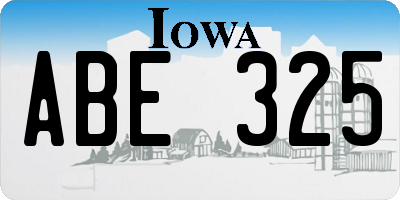 IA license plate ABE325