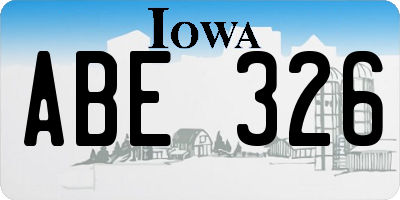 IA license plate ABE326