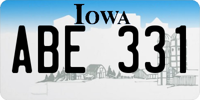 IA license plate ABE331