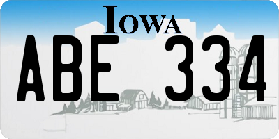 IA license plate ABE334