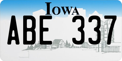 IA license plate ABE337