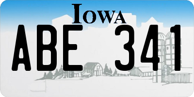 IA license plate ABE341