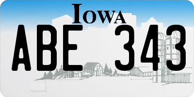 IA license plate ABE343