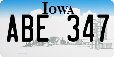 IA license plate ABE347