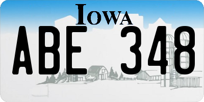 IA license plate ABE348