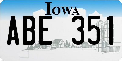 IA license plate ABE351
