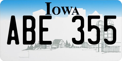IA license plate ABE355