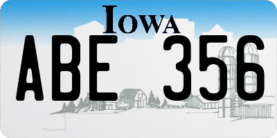 IA license plate ABE356
