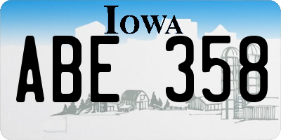 IA license plate ABE358