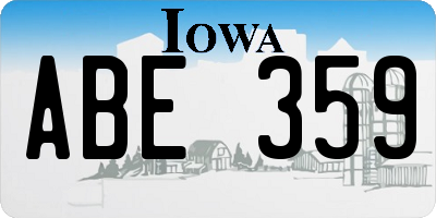 IA license plate ABE359