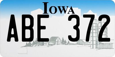 IA license plate ABE372