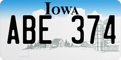 IA license plate ABE374