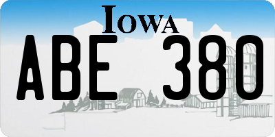 IA license plate ABE380