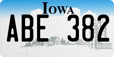 IA license plate ABE382