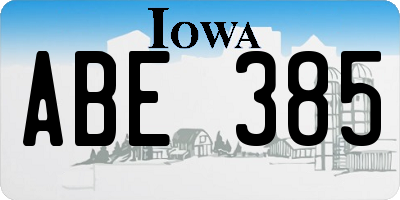 IA license plate ABE385