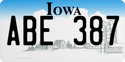 IA license plate ABE387