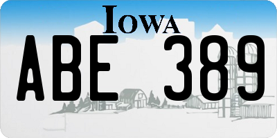 IA license plate ABE389