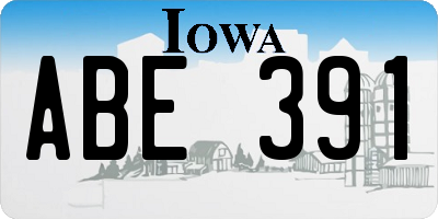 IA license plate ABE391