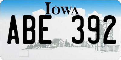 IA license plate ABE392