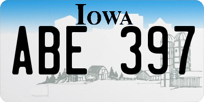 IA license plate ABE397