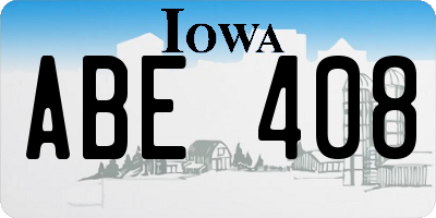 IA license plate ABE408