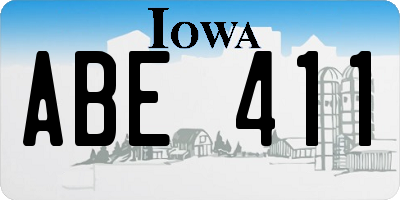 IA license plate ABE411