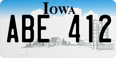 IA license plate ABE412