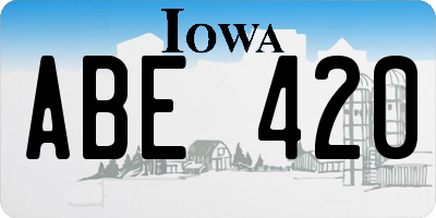 IA license plate ABE420