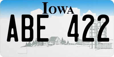 IA license plate ABE422