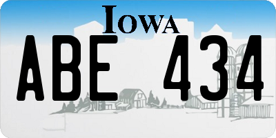 IA license plate ABE434