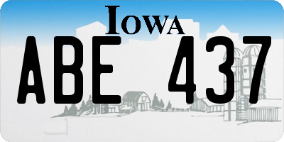 IA license plate ABE437