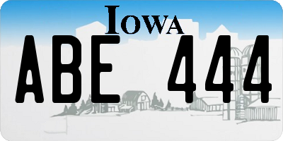IA license plate ABE444