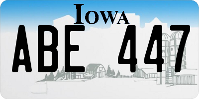 IA license plate ABE447
