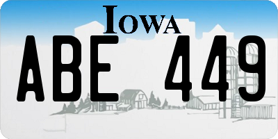IA license plate ABE449